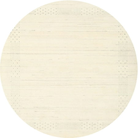 

Ahgly Company Indoor Round Contemporary Moccasin Beige Area Rugs 8 Round