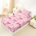 thumbnail image 4 of Erosebridal Pink Cute Coquette Bowknot Twin Sheet Sets,Girly Bowtie Princess Bedding For Bows Lover 3 Pieces, 4 of 6