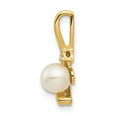 thumbnail image 2 of Real 14kt Yellow Gold FW Cultured Pearl and Diamond Pendant; for Adults and Teens; for Women and Men, 2 of 3