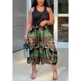 thumbnail image 2 of Pantalones De Pierna Ancha Mujer Cargo Camuflaje Harem Capri Pantalones De Mezclilla Fatiga Del Ejército Pantalones Vaqueros Holgados De Talla Grande, 2 of 8