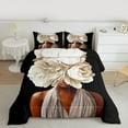 thumbnail image 2 of Homewish Black Girl 2pcs Bedding Comforter Set For Teens Female Adults,Chic Flowers Twin Comforter Sets,Fashion Modern Breathable Bedding Set,Lightweight Room Decor,Reversible, 2 of 8