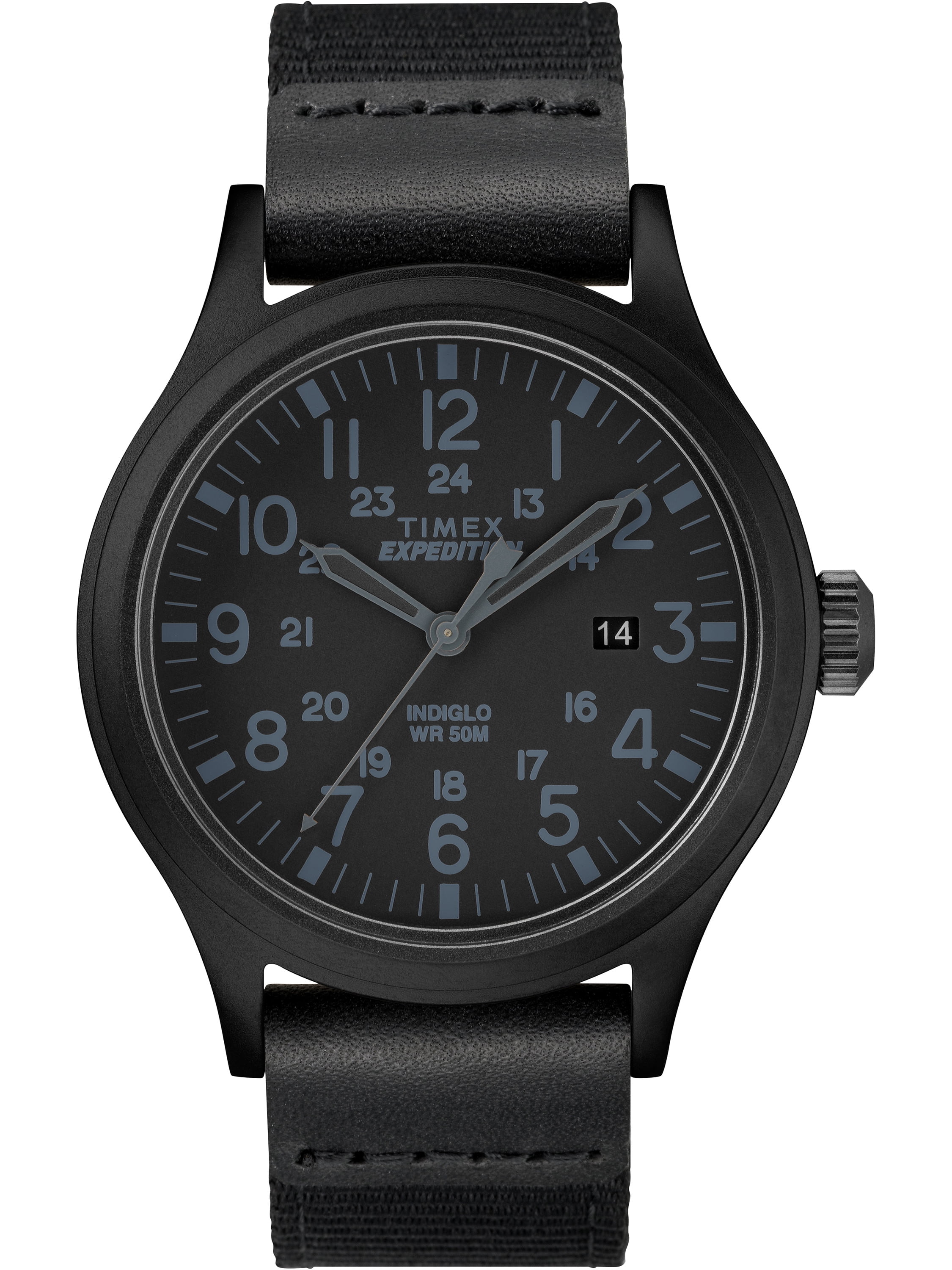 Timex - Men's Expedition Scout 40 Black Watch, Leather/Nylon Strap