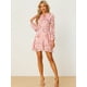 thumbnail image 2 of Mini vestido de chifón Allegra K manga larga semitransparente Rosa XL, 2 of 6