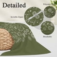 thumbnail image 3 of Japanese Throw Pillow Covers, Green Rustic Retro Pastoral Floral Leaves Soft Breathable Pillow Cases with Invisible Zipper for Sleeping, Standard Pillowcases for Couch Bed Sofa Chair 20x26 Inches, 3 of 9