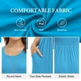 thumbnail image 5 of Asklazy Women's Short Sleeve Loose Plain Maxi Dresses Casual Long Dresses with Pockets,US Size,S,Nile blue, 5 of 11
