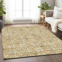 Addison Rugs Chantille Indoor/Outdoor Transitional Floral Gold Washable Rectangle Rug, 2'6" x 3'10"