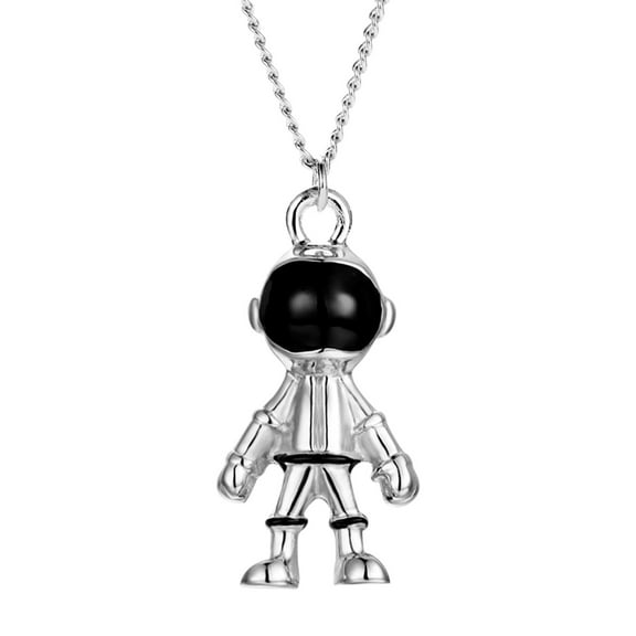 EARKITY Astronaut Necklace, Creative Spacemen Pendant, Astronaut Shape Fashion Necklace, Space Theme Birthday Womens Necklace, Planet Space Jewelry Necklace, Robot Necklace for Women Man Hip Hop
