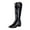 Black, variant on Xfvqtps Womens Chunky Heel Knee High Boots Patent Leather Fashion Winter Comfort Booties with Square Toe Buckle Detail Stylish Glossy Boots for Women Black