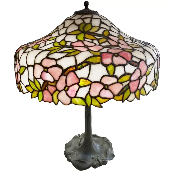 Pre-Owned Chicago Mosaic Pink Apple Blossom Leaded Lamp, Circa 1910
