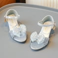 thumbnail image 5 of UngA Toddler Dress Sandals Girls Sandals Open Toe Ankle Strap Flat Sandals Summer Wedding Princess Dress Shoes for Toddler Little Kid Big Kid Princess Shoes(Silver,Size 13), 5 of 8