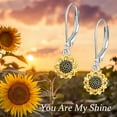 thumbnail image 2 of DOLIOX 925 Sterling Silver Evil Eyes Sunflower Cherry Blossom Greek Star Dangle Earrings Leverback Earrings for Women Birthday Hypoallergenic, 2 of 5