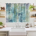 thumbnail image 2 of Blue Sage Green Boho Kitchen Curtains Window Panels, Vintage Ethnic Tribe Abstract Art Insulated Window Treatment Curtain, Grommet Curtains for Bedroom/Living Room/Bathroom, 2 Piece 52"Wx72"L, 2 of 8