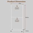 thumbnail image 5 of ACTDAYS 2-Tier Clothes Rack with Wheels, Metal Rolling Garment Rack Portable for Bedroom, Laundry, Bathroom, Home Organization, White, 5 of 9