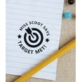thumbnail image 2 of Printtoo Personalized Teachers Stamp Target Met! Teachers Name Self-Inking Rubber Stamp Achievement Message For Students Classroom & Homework Supplies,Blue - 30 x 30 mm, 2 of 6