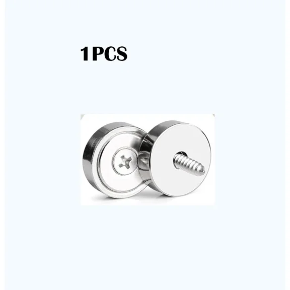 1Pcs 70Lb Neodymium Cup Magnets With Countersunk Hole & Steel Screws Silver