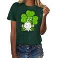 thumbnail image 1 of TSADFHJI T-Shirts en Coton pour Femmes Blanc Mode Imprimé Décontracté Col Rond Manches Courtes TG Vert, 1 of 5