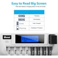 thumbnail image 4 of BONAI 8+1 Bay AA Battery Charger with LCD Display for AA AAA NiMH/NiCD 9V Rechargeable Batteries - White, 4 of 5