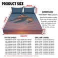 thumbnail image 7 of Jiueut Turtle Lantern Pattern Queen Size Bed Sheet Set, 3 Pieces Fitted Sheet with 9.8" Deep Pocket 2 Comfortable Pillow Cover Bedroom Decoration with Elastic Band, 7 of 7