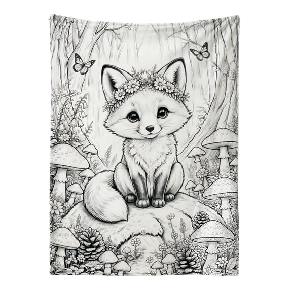 Puppy DIY Coloring Flannel Blanket Soft Cozy 150x127cm for Home Birthday, Yellow