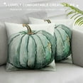 thumbnail image 3 of JRXY Fall Pumpkin Pillow Covers Teal Watercolor Decorative Throw Pillows Farmhouse Outdoor Thanksgiving Cushion Covers 24x24in, 3 of 5
