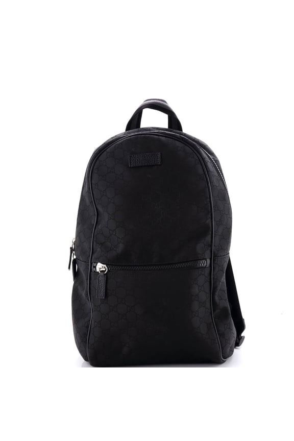 Pre-Owned Slim Front Pocket Backpack GG Nylon Small By Rebag