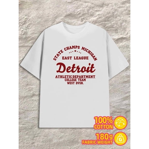 Michigan State Champs for men 180G 100% Cotton white Fashion Unisex Shirt Printed tshirts Vintage Unisex Shirt Cotton tshirts Original Unisex Shirt Graphic Tee tshirts