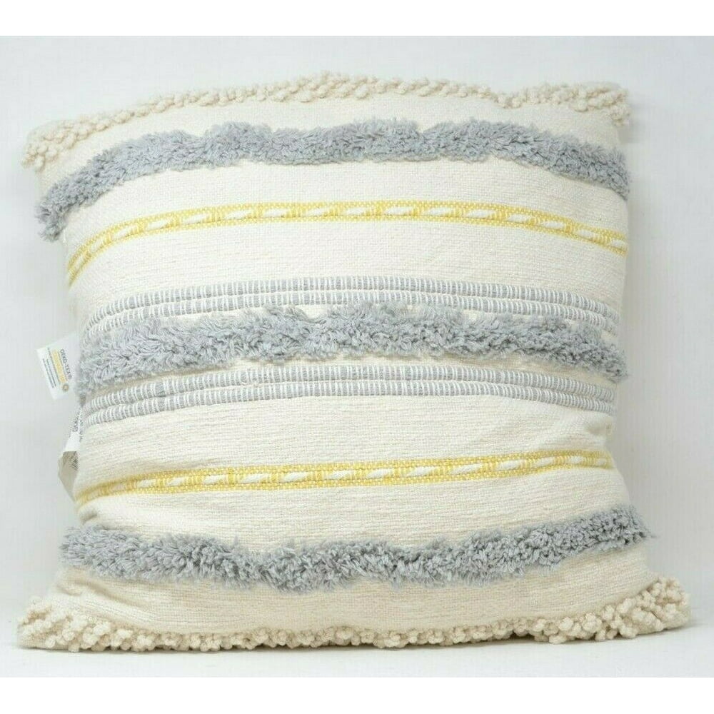 Brentwood Originals Yellow & Gray Decorative Pillow 18" x 18" Walmart