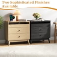 thumbnail image 6 of IDEALSOUL Nightstand Set of 2, 24 inch End Side Table with Hidden Charging Station, Large Wooden Night Stand for Bedroom Furniture(2pcs, Wood color), 6 of 12