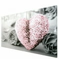 thumbnail image 7 of LAMIRO Pink Heart and Grey Flower Art Canvas Print Wall Hanging Picture Decor Frameless Pink Wall Decor, 7 of 7