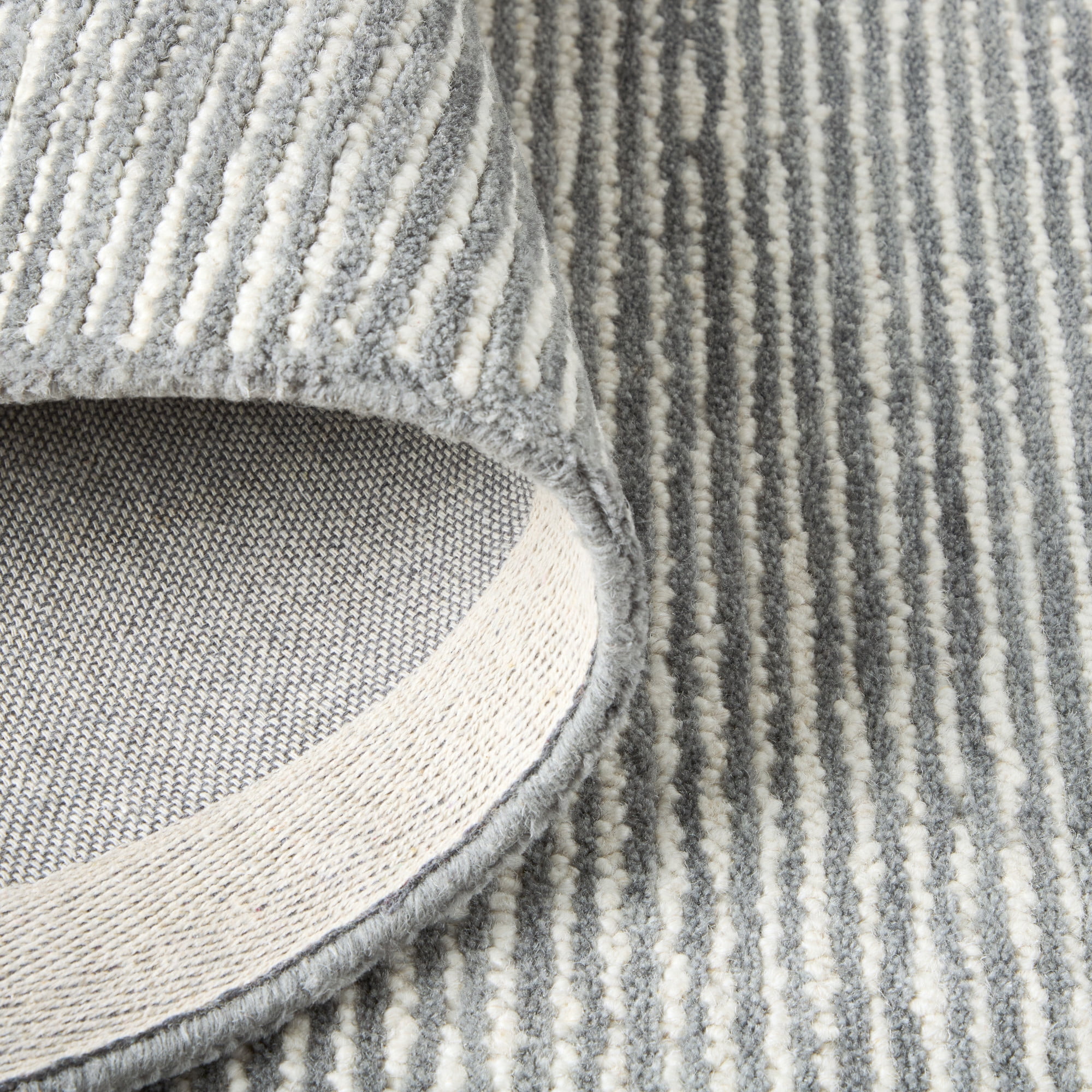 TOWN & COUNTRY LUXE Rita Ribbed Textured Hand Tufted 100% Wool Area Rug, Grey/Blue/Ivory, 6"x9"