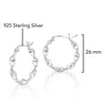 thumbnail image 4 of Stunning Twist Textured Loops Sterling Silver Hoop Earrings, 4 of 5