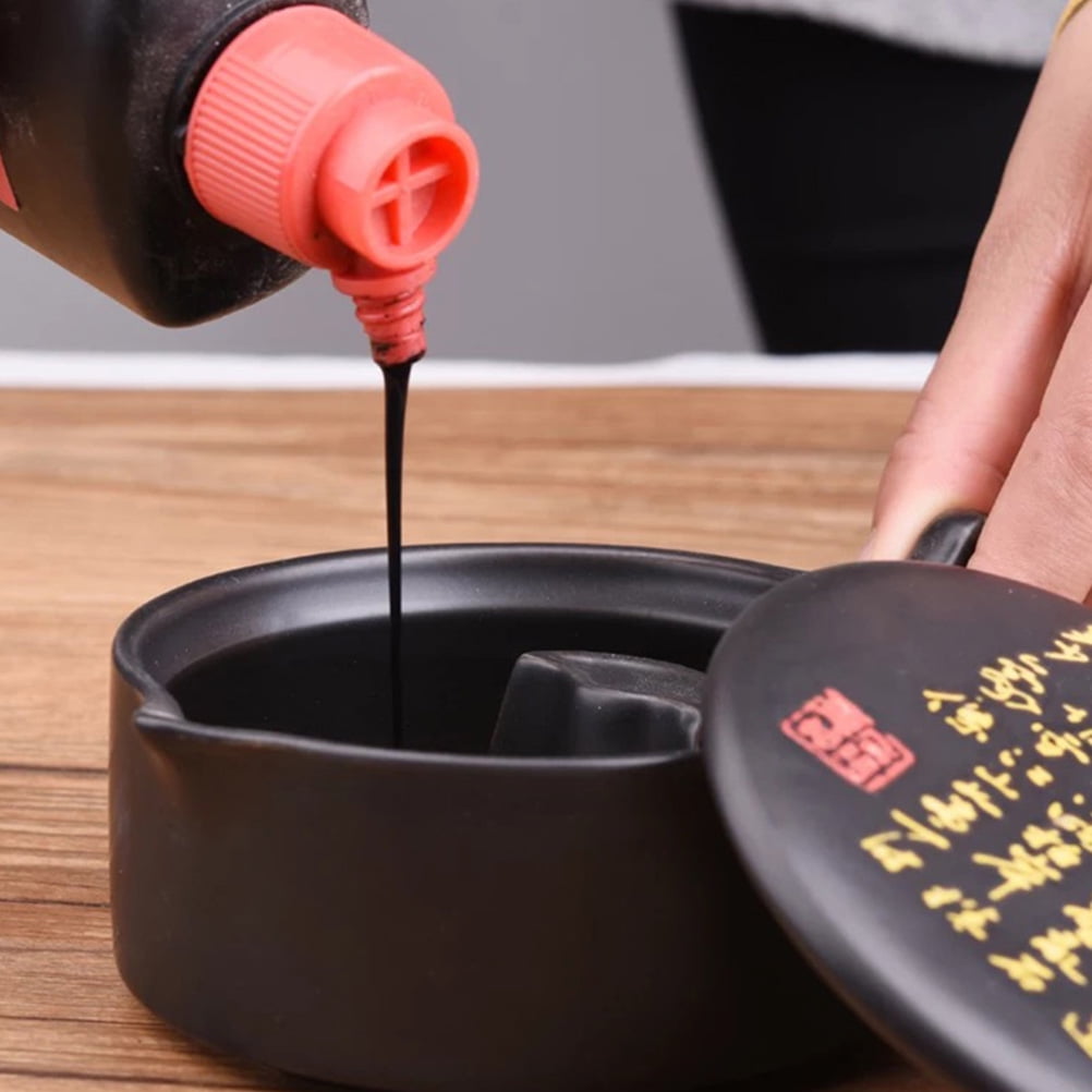 Masteelf  Mochi Inkstone Grinding Painting Supplies Child Student Black