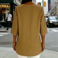 thumbnail image 5 of Aboser Womens Half Sleeve Blouses Dressy Casual V Neck Shirts Going Out Tops 2026 Summer Beach Vacation T Shirt Solid Color Plain Blouse, 5 of 8