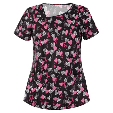 

Xysaqa Workout Tops For Women Womens Blouses And Tops Dressy Womens Scrub Tops Women Short Sleeve Neck Tops Working Uniform Blouse Shirt Flowy Tops For Women On Clearance
