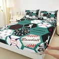 thumbnail image 3 of Castle Fairy Kids Teens Sport Baseball Twin Sheet Sets 3pcs,Abstract Geometric Honeycomb Twin Fitted Sheet Microfiber,Ball Gamer Breathable Flat Sheet,Super Cozy Room Decor, 3 of 7