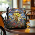 thumbnail image 3 of Kuiaobaty Bee Daisy Print Leather Crossbody bag for Women, Large Capacity Roomy Shoulder Handbag Crossbody, Waterproof Messenger Purse with Adjustable Strap for Travel & Shopping, 3 of 7
