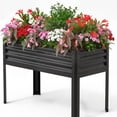 thumbnail image 3 of QinaQin Large Raised Garden Box with Galvanized Legs, 400Lbs Capacity, Brown, 3 of 5