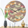 thumbnail image 2 of Designart 'Abstract Retro Geometrical Design Pattern X' Mid-Century Modern Wood Wall Clock, 2 of 5