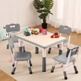 thumbnail image 1 of Bingirl Ensemble Table et Chaises pour Tout-Petit à Hauteur Réglable avec Plateau de Bureau Anti-Graffiti, 4 Places, 1 of 5