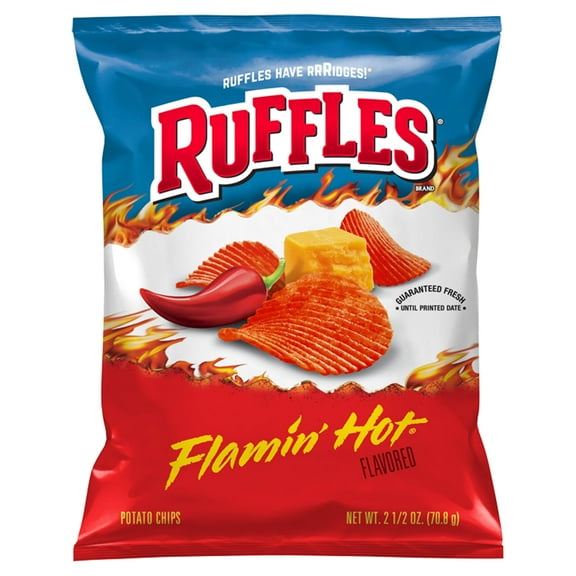 (1PACK),Ruffles Potato Chips Flamin' Hot Flavored Snack Chips