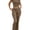 Light Brown, variant on Summer Casual Workout Two Piece Outfits for Women High Waist Foldover Flare Pants Tracksuit Sets Streetwear