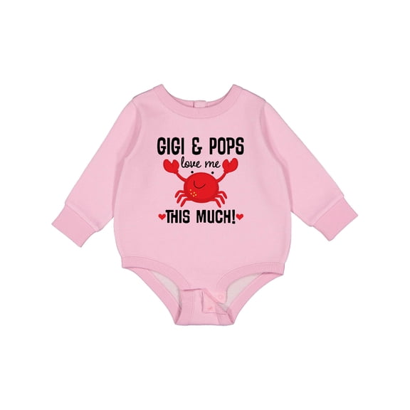 Inktastic Gigi and Pops Love Me Grandchild Baby Fleece Bodysuit