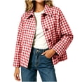 thumbnail image 2 of AloohaidyvioNo Boundaries Fall Jackets for Women Lightweight Trendy Casual Button Down Plaid Jacket, 2 of 7
