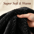 thumbnail image 4 of Phantoscope 880GSM Shaggy Faux Fur Throw Blanket, Ultra Soft Fluffy Plush Blanket for Modern Decor, Black, 50"x60", 4 of 7