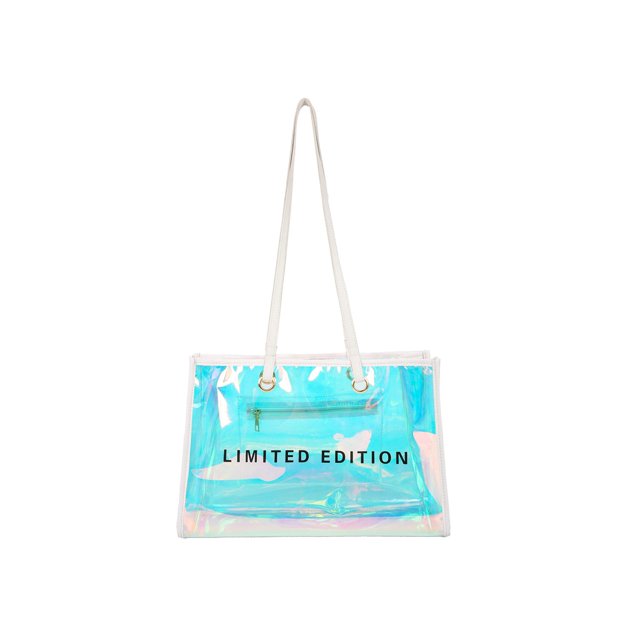 Bolsa de Hombro Ehuebsd de Gran Capacidad PVC Transparente con Láser Blanco