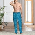 thumbnail image 6 of Lsque Blue Glitter Print Men's Pajama Pants, Lounge Pant - Comfortable Home Wear,Elastic Waistband, Stylish Design-Small, 6 of 9