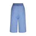 thumbnail image 6 of Tsesme Women’s Capris Jean Elastic Waist Straight Leg Denim Pants with Pockets Summer Casual Versatile Cropped Pants ,S, 6 of 9