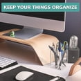 thumbnail image 3 of pbf Clear Acrylic Pen Holder for Desk | Clear Pencil Holder | Acrylic Makeup Brush Holder for Vanity | Pen Organizer | Bookmark Holder | Pencil Cups | Desk Organizer (Silver Glitter), 3 of 6