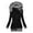 Black, variant on Women's Stitching Detail Drawstring Hooded Slim Fit Fashion Jacket Coat Outerwear