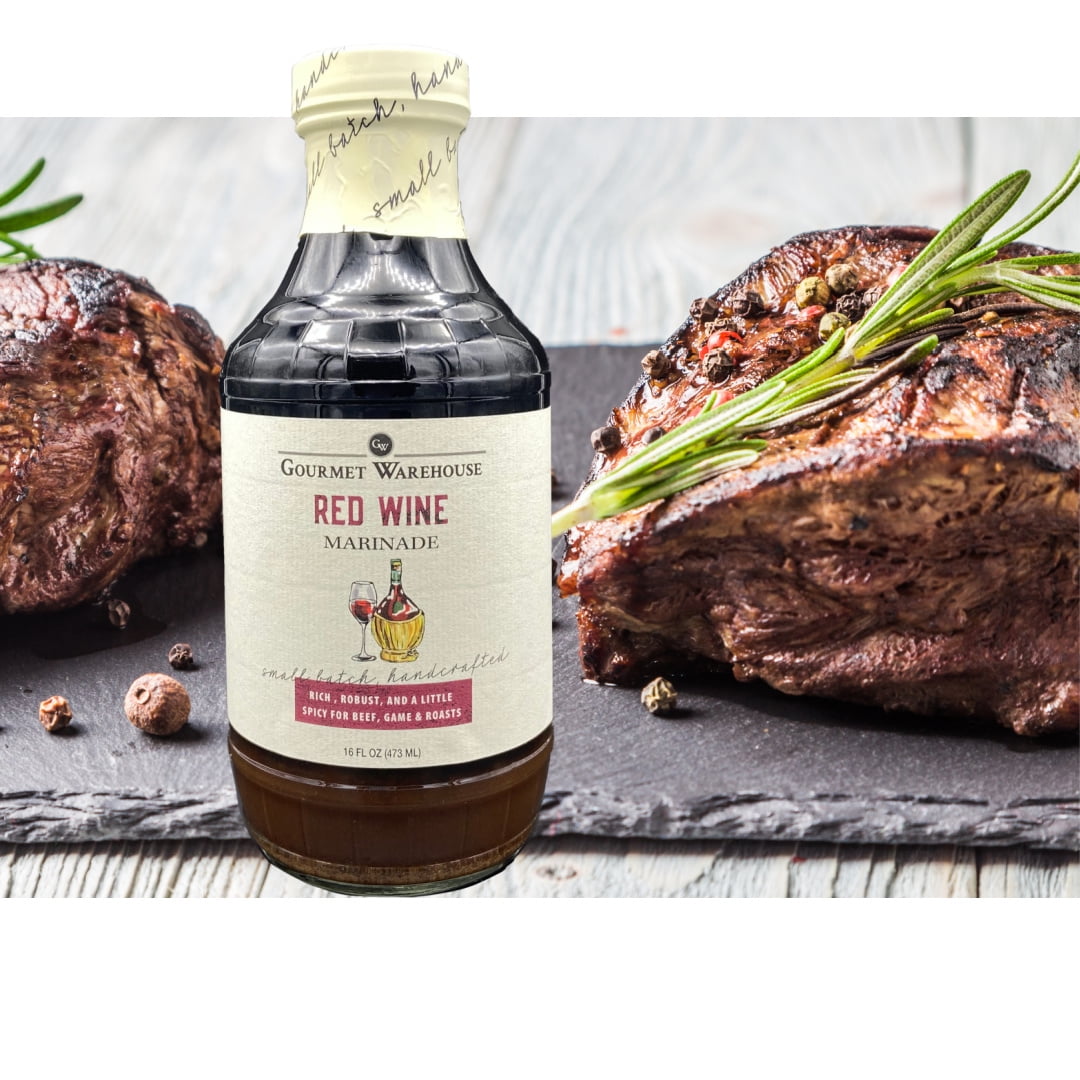 Gourmet Warehouse Red Wine Marinade, 16 Fl ozs, 2 Pack - No MSG, No HFCS